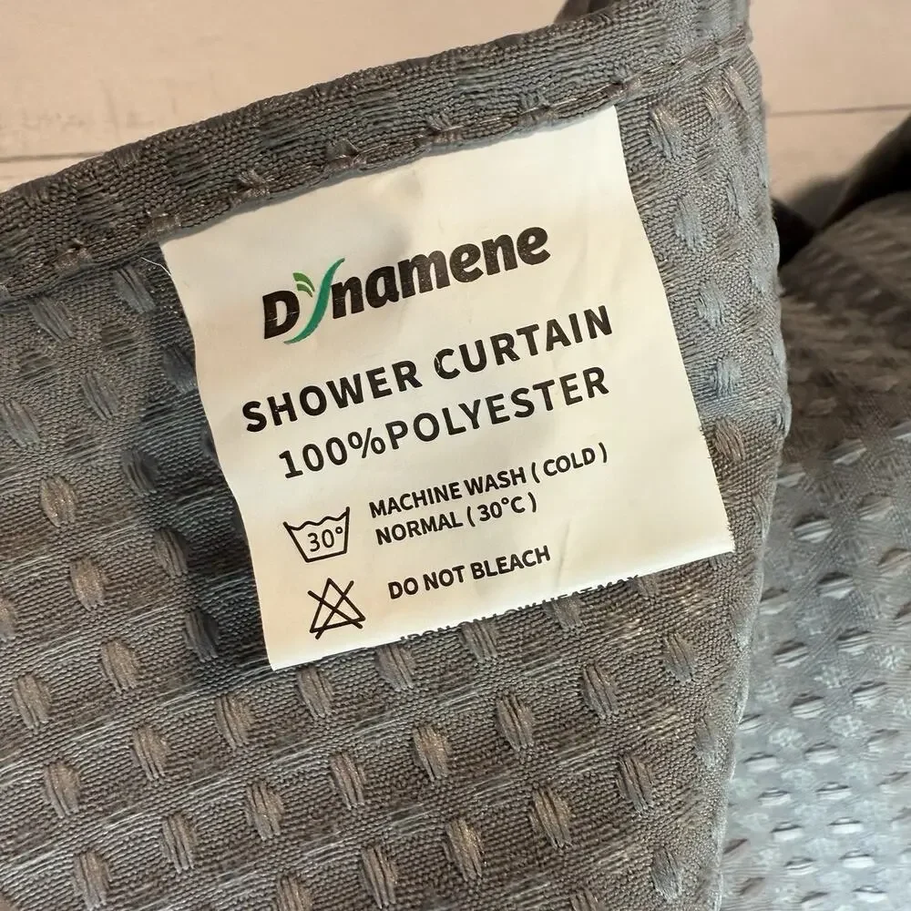 Dynamene Gray Waffle Weave Shower Curtain 72x72 Grommet 100% Polyester